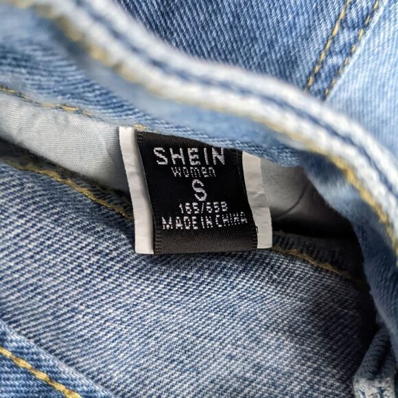 Shein Patchwork Mom Jeans High-Rise Patchwork Jeans color block jeans Small - Picture 10 of 10